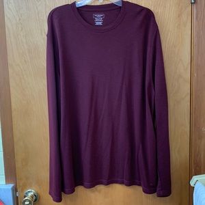 Mens long sleeve, maroon van heusen shirt